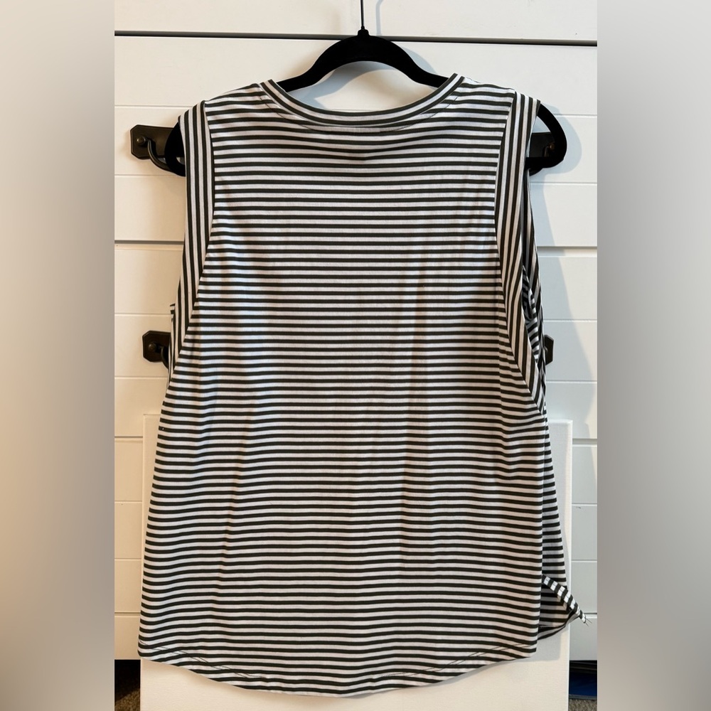 Michael Kors Green and White Striped Women's Top - Picture 3 of 3